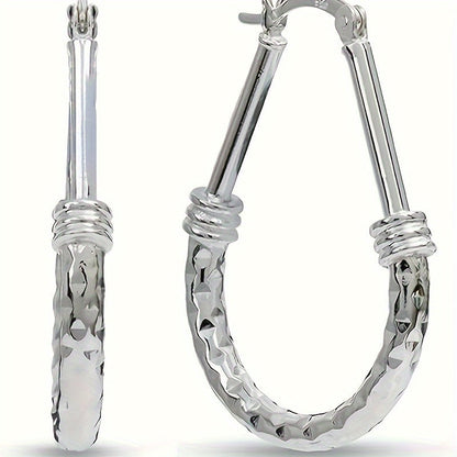 Créoles en argent sterling 925, design italien classique, élégantes et luxueuses, pour le quotidien, cadeau de fiançailles ou de mariage pour femme ou petite amie