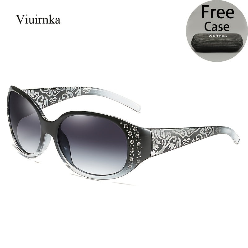 Rhinestone Cat Eye Sunglasses for Women – Floral Embellished UV Protection Shades, Lightweight Frames for Beach, Driving, Outdoor, Street Style & Vacation, Trendy Fashion Eyewear Gift