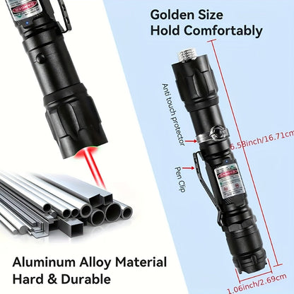 Pointeur laser haute puissance avec batterie et chargeur, lampe torche laser tactique rouge, verte et violette pour présentations en intérieur, camping, randonnée et observation des étoiles, faisceau longue portée