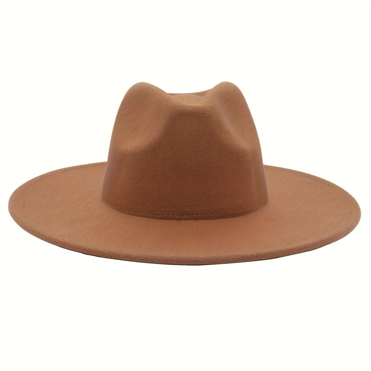 Chapeau de cow-boy à larges bords pour hommes et femmes – Fedora en feutre style western, chapeau style Panama Trilby jazz classique, chapeau de soleil pour festivals en plein air, voyages et tenue décontractée au quotidien