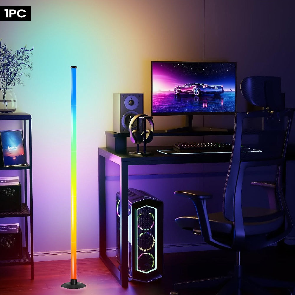 Lampadaire LED intelligent RGBIC avec application et télécommande, éclairage d'ambiance à changement de couleur pour salon, chambre, salle de jeux, bureau, décoration intérieure, cadeau d'anniversaire ou de Noël