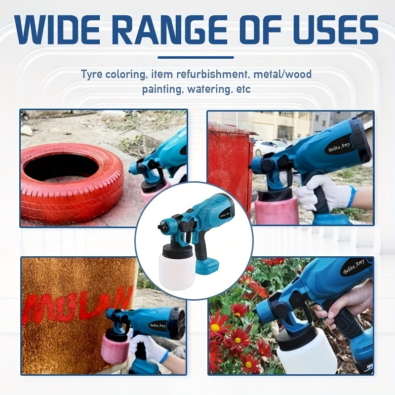 Pistolet à peinture électrique HVLP – Pistolet pulvérisateur airless avec 3 motifs, réservoir de 800 ml, nettoyage facile pour maison, meubles, placards, clôtures, murs, voitures et projets de bricolage