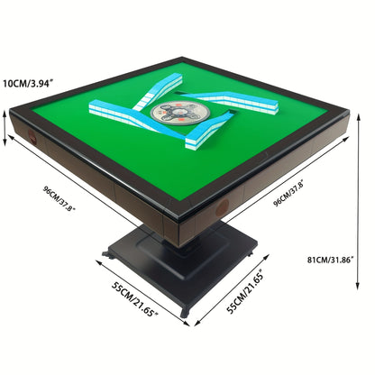 Table de mah-jong automatique avec tuiles de 42 mm, set de mah-jong électrique pliable avec mélangeur automatique, 2 jeux de tuiles (bleu et vert), 144 tuiles de mah-jong, moteur silencieux, garantie 1 an - cadeau idéal pour les joueurs de mah-jong