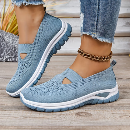 Women's Mesh Slip-On Sneakers – Lightweight Comfortable Casual Walking Shoes for Beach, Vacation, Camping & Everyday Summer Use, Sizes US 6.5–10.5