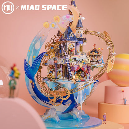 Kit de modèle de parc d'attractions étoilé en métal 3D - Casse-tête éducatif pour adultes, décoration de bureau artisanale, cadeau d'anniversaire ou de Noël unique pour femmes, petite amie, adolescent - Star Playground