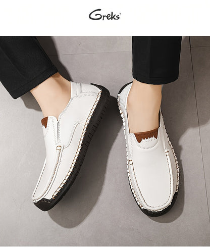 Mocassins de conduite cousus main pour homme, chaussures à enfiler légères et respirantes – Mocassins décontractés style bateau pour le travail, les voyages, la marche et l'extérieur, tailles US 4–12,5