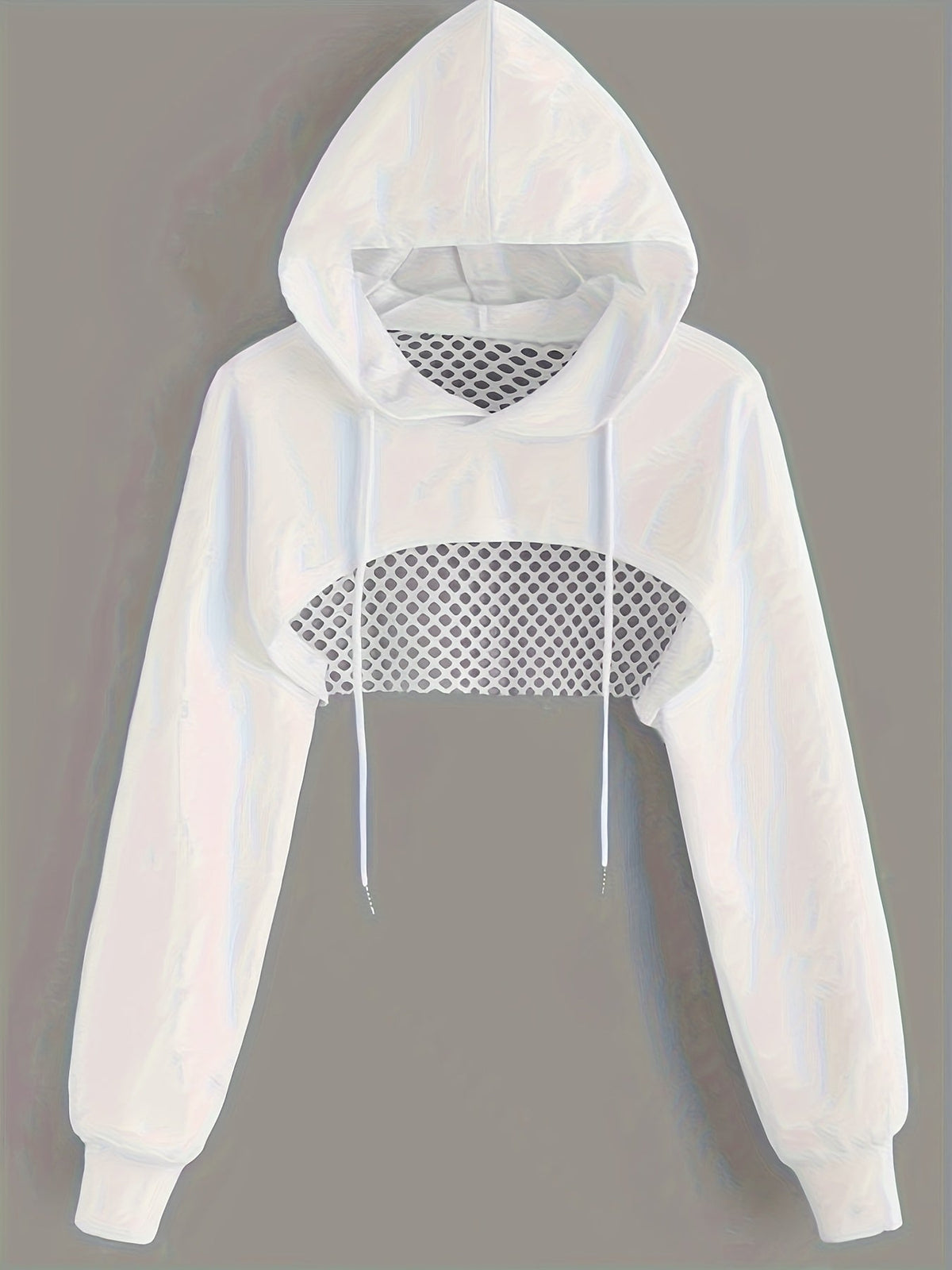 Sweat à capuche Y2K pour femme, pull court à manches longues avec cordon de serrage, haut de mode urbaine décontractée, noir, XS S M L XL XXL