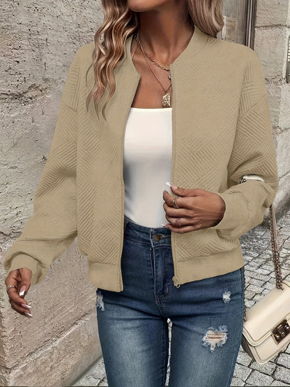 Women's Solid Color Zip-Up Cardigan Jacket – Casual Lightweight Zipper Front Sweater Coat for Fall Winter Everyday Layering