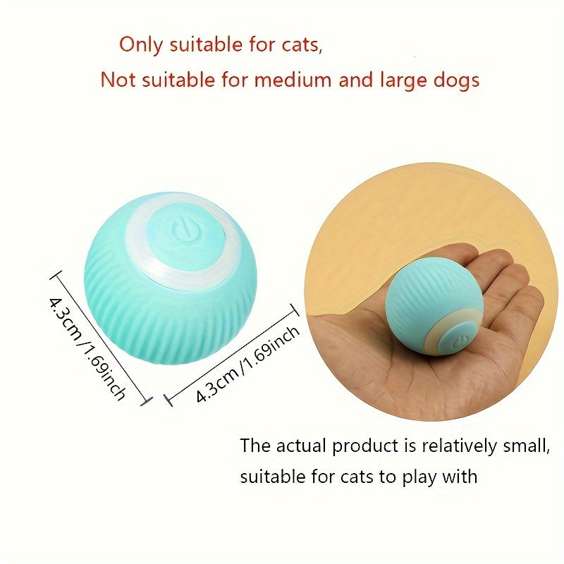 Jouet balle automatique électrique pour chat avec plumeau - Balle interactive intelligente à roulement automatique pour divertir le chat et soulager l'ennui, jouet d'exercice pour chaton d'intérieur, accessoire pour chat à roulement automatique