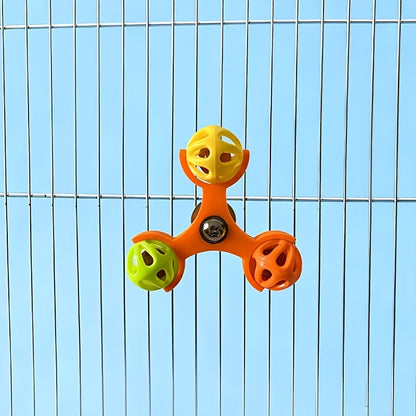 Jouet clochette rotatif pour perroquet, puzzle pivotant à 360 degrés, accessoire de cage anti-ennui pour perruches, calopsittes, conures, inséparables, bleu, vert, jaune, orange, rose