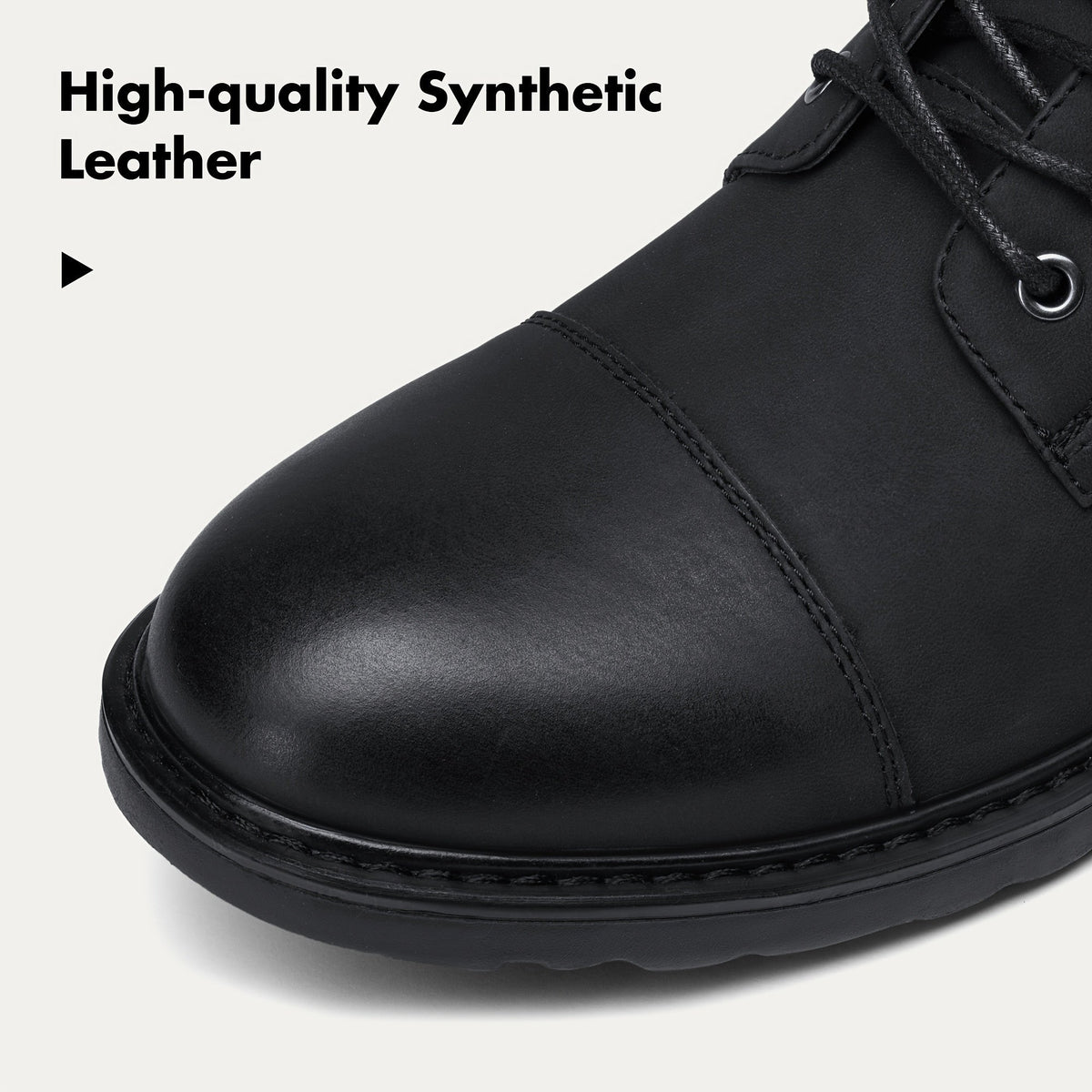 Bottes Chukka de moto pour homme – Bottines de ville en cuir véritable à lacets et fermeture éclair avec semelle antidérapante, bout renforcé, semelle intérieure rembourrée respirante, noir et marron | Velora