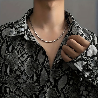 Ensemble de 8 colliers en acier inoxydable pour homme – Chaîne cubaine et chaîne torsadée style hip-hop, chaînes tendance et durables pour homme, cadeau idéal pour petit ami, fils, fête des pères et anniversaire