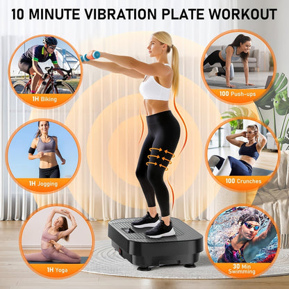 Plateforme vibrante pour la perte de poids et le drainage lymphatique – Appareil d'entraînement complet du corps avec 99 à 200 niveaux de vitesse, moteur silencieux, salle de sport portable à domicile, tonification musculaire, capacité de 150 kg