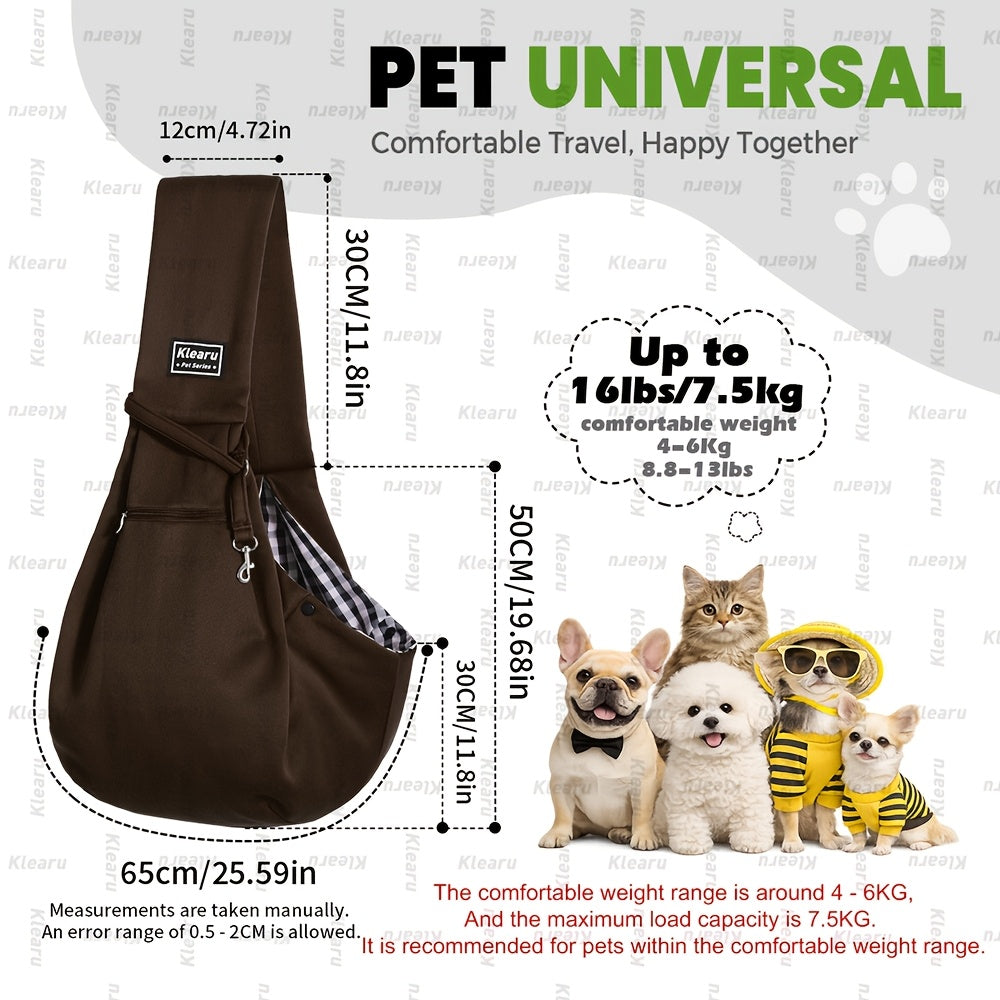 Sac bandoulière de transport pour chats et chiens jusqu'à 6,3 kg - Sac de transport croisé pour petits chiens et chats avec poche zippée - Sac bandoulière mains libres pour voyages en extérieur - Cadeau pour animaux pour Halloween et Noël