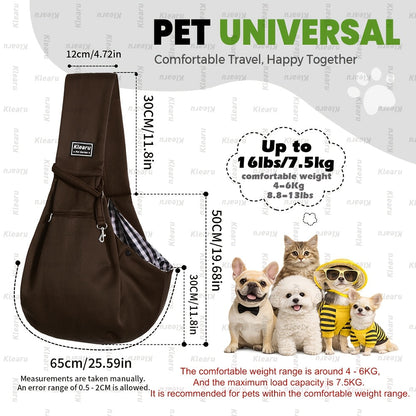 Sac bandoulière de transport pour chats et chiens jusqu'à 6,3 kg - Sac de transport croisé pour petits chiens et chats avec poche zippée - Sac bandoulière mains libres pour voyages en extérieur - Cadeau pour animaux pour Halloween et Noël