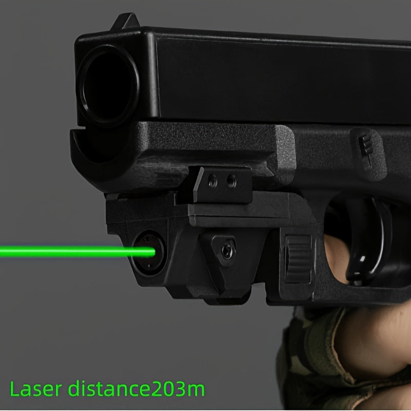 Viseur laser point vert rechargeable par USB – Montage sur rail Picatinny avec mode stroboscopique, 5 mW classe IIIA, compact et léger pour pistolets et fusils, rail de 21 mm, autonomie de 2,5 h