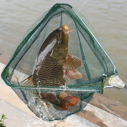 Épuisette de pêche pliable avec manche télescopique en alliage d'aluminium – 3 tailles 86 cm, 110 cm, 130 cm, filet métallique escamotable pour poissons, crabes, écrevisses et crevettes, équipement de pêche portable