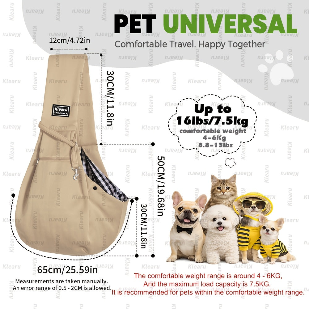 Sac bandoulière de transport pour chats et chiens jusqu'à 6,3 kg - Sac de transport croisé pour petits chiens et chats avec poche zippée - Sac bandoulière mains libres pour voyages en extérieur - Cadeau pour animaux pour Halloween et Noël