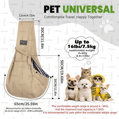 Sac bandoulière de transport pour chats et chiens jusqu'à 6,3 kg - Sac de transport croisé pour petits chiens et chats avec poche zippée - Sac bandoulière mains libres pour voyages en extérieur - Cadeau pour animaux pour Halloween et Noël