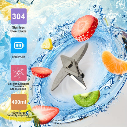 Mixeur personnel portable rechargeable par USB 1500 mAh – Blender à smoothies pour fruits et légumes en ABS de qualité alimentaire avec double tasse, mini mixeur multifonction pour la maison, les voyages et la salle de sport, coffret cadeau inclus