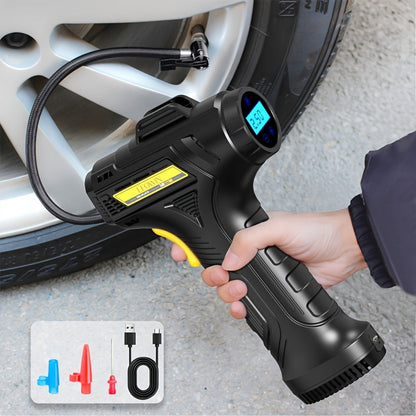 Compresseur d'air portable pour pneus – Pompe à air sans fil 150 PSI avec arrêt automatique, manomètre numérique et lampe LED pour voitures, motos, vélos et ballons, rechargeable