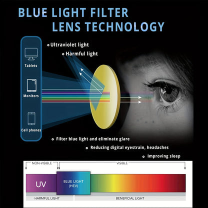 Lot de 6 lunettes de lecture anti-lumière bleue pour hommes et femmes – Charnières à ressort, verres sans correction pour hypermétropes, puissances de +0,0 à +4,0, lunettes élégantes pour ordinateur et téléphone, lot économique en gros