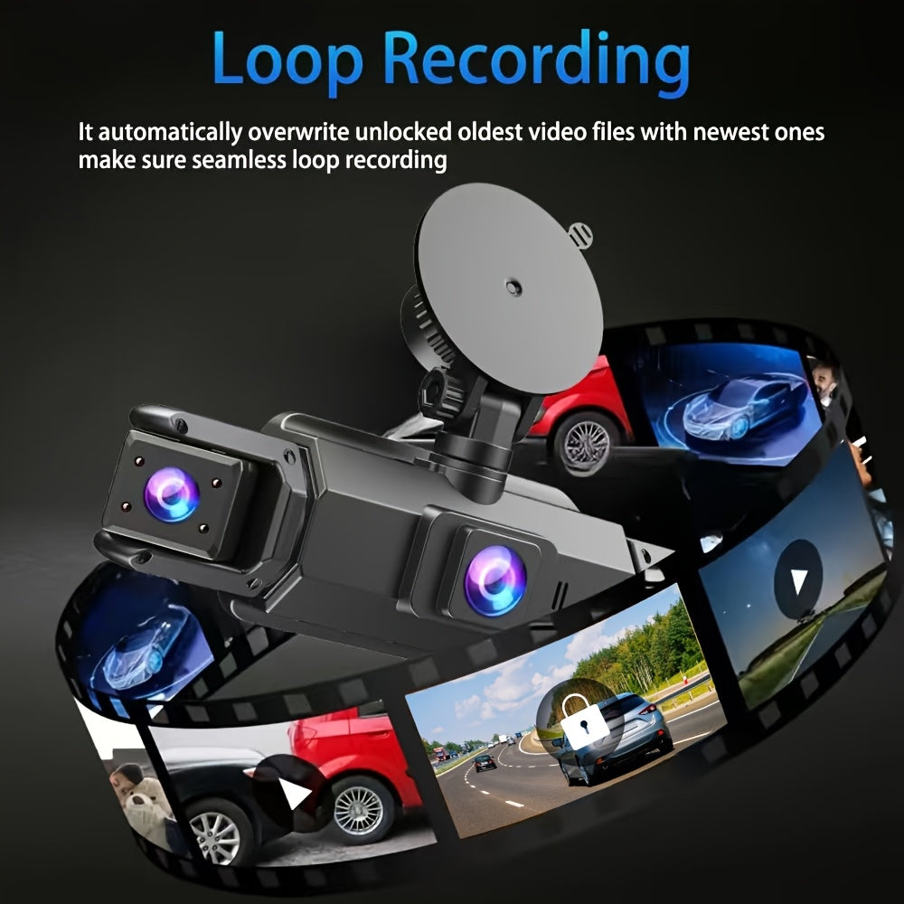 Dashcam 360° 3/4 canaux 1080P HD avec vision nocturne, WDR, capteur G, enregistrement en boucle, surveillance de stationnement 24h/24 et 7j/7, WiFi, système de caméra embarquée multi-objectifs pour une couverture complète sans angles morts