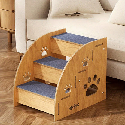Escalier antidérapant pour chien et chat pour lit et canapé - Escaliers pour animaux à 3 ou 5 marches avec rampes de sécurité et design en pente, 38 cm de hauteur pour petits chiens, chats et animaux âgés, escalier léger et portable