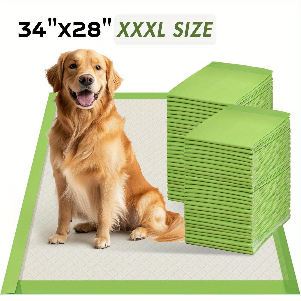 Alèses pour grands chiens, format Jumbo, paquet de 50 ou 100 – Tapis de propreté ultra-absorbants à 6 couches, résistants et anti-fuites, séchage rapide et contrôle des odeurs, parfaits pour l'éducation des chiots et les chiens âgés