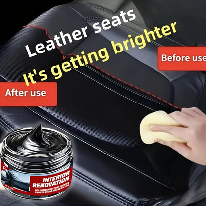 Cire de réparation plastique multifonction pour voiture avec revêtement nano – Restaure les garnitures noires ternies et le jaunissement, fait briller les tableaux de bord, protège les pneus, pâte de restauration universelle pour plastiques automobiles