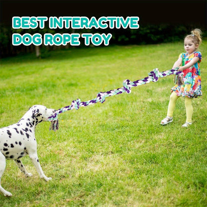 Jouet à mâcher en corde pour chien indestructible à 6 sections – Corde de traction robuste pour chiens moyens et grands de plus de 36 kg, fibres dentaires pour le nettoyage des dents, jouet à mâcher non toxique et sûr pour les mâcheurs agressifs