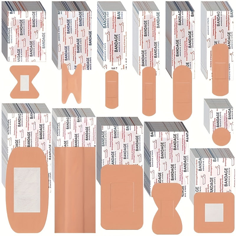 Lot de 360 pansements assortis en tissu - Pansements adhésifs flexibles et respirants pour le bout des doigts, les articulations et les petites plaies, idéal pour les premiers secours à la maison, au bureau et en voyage