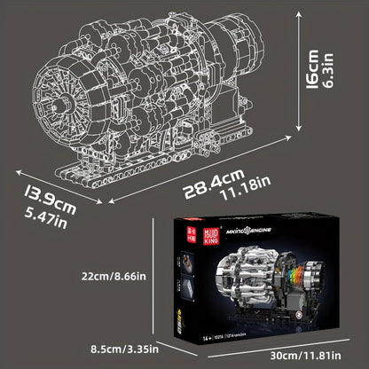 Kit de construction de voiture de sport Mould King 1214 pièces MOC – Modèle motorisé avec moteur électrique turboréacteur 10216, ensemble de briques inspiré de films pour adultes et adolescents | Cadeau STEM créatif pour les passionnés d'automobile
