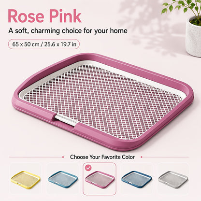 Bac à litière étanche pour chien, toilettes d'intérieur pour chiot avec grille amovible, support de tapis de propreté lavable pour l'apprentissage des chiots en appartement, station sanitaire pour petits et moyens chiens