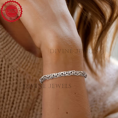 Bracelet tennis pour femme en argent sterling 925 – Design élégant à maillons continus en or et argent, coffret cadeau inclus, parfait pour la fête des Mères, la Saint-Valentin et les cadeaux d'anniversaire