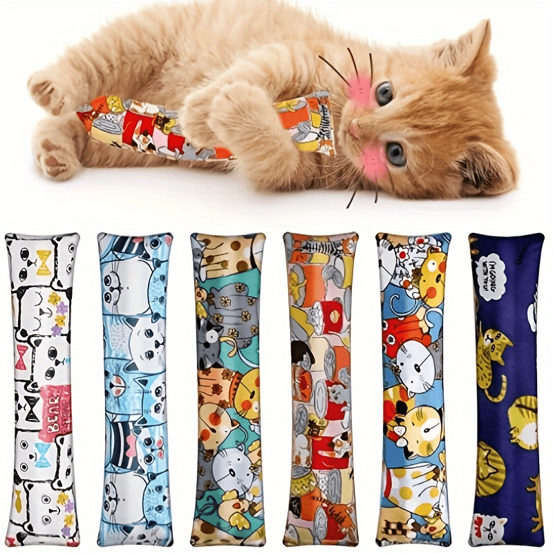 Oreiller jouet à mâcher à l'herbe à chat pour chats d'intérieur - Coussin kicker à la cataire pour soulager le stress, calmer l'ennui, jouet pour chaton, jouet à mâcher dentaire, herbe à chat naturelle, couleur aléatoire, lot de 1 ou 2, cadeau