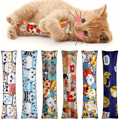 Oreiller jouet à mâcher à l'herbe à chat pour chats d'intérieur - Coussin kicker à la cataire pour soulager le stress, calmer l'ennui, jouet pour chaton, jouet à mâcher dentaire, herbe à chat naturelle, couleur aléatoire, lot de 1 ou 2, cadeau