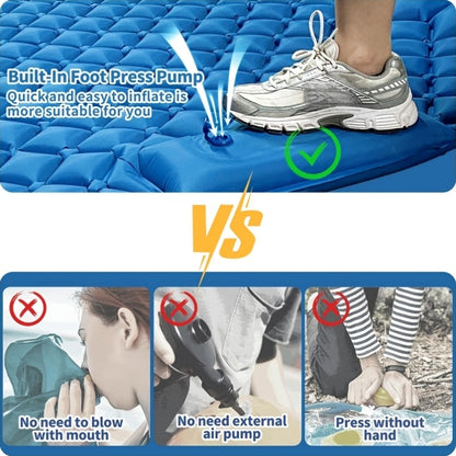 Matelas de couchage autogonflant ultraléger en nylon TPU, pompe intégrée, options une ou deux places, matelas de camping compact et portable pour le camping, la randonnée, le sac à dos, les voyages et les pique-niques, orange et bleu