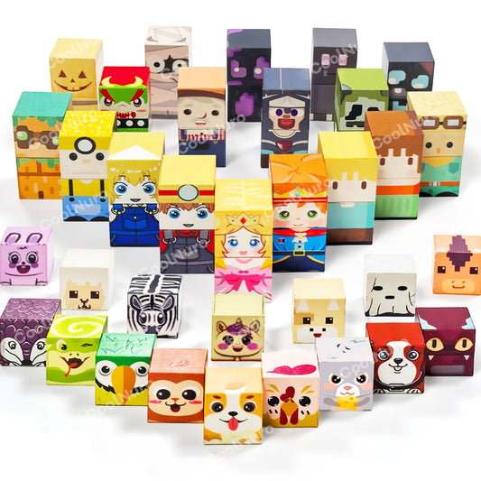 36pcs Magnetic Building Blocks for Kids - Animal & Human Theme STEM Educational Toy, Magnet Tiles Construction Set for Family Interactive Play & Learning Puzzle, Birthday & Holiday Gift for Boys & Girls