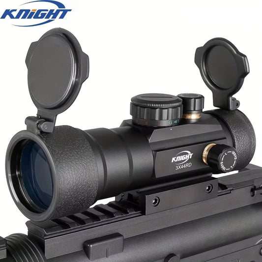 Viseur point rouge et vert tactique Knight – Lunette de visée 3x44 et 1x40 pour la chasse et le tir, compatible rail 11 mm/20 mm, alliage d'aluminium, alimenté par batterie, viseur optique durable