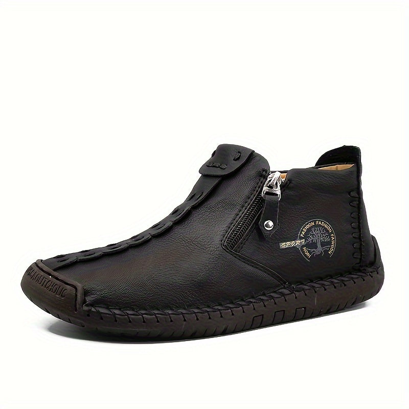 Bottines pour hommes, mocassins décontractés cousus main, chaussures à enfiler pour le travail en extérieur – 4 couleurs, tailles US 7,5-12,5, semelle antidérapante durable