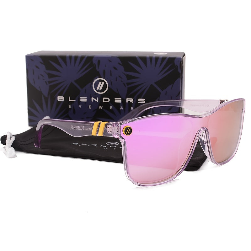 Lunettes de soleil polarisées pour hommes et femmes - Verres miroirs monoblocs, monture carrée vintage, protection UV400, style rétro pour la conduite, les voyages et le quotidien