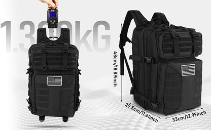 Sac à dos tactique unisexe haute capacité 50L – Sac militaire MOLLE pour le camping, la pêche, la chasse, la randonnée et les voyages – 13 options de couleurs incluant des variantes avec sac à main et sac de rangement