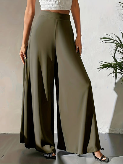 Women's Wide Leg Pants Casual Elastic Waist Lightweight Loose Long Pants for Women All Seasons Comfortable Fit Multiple Colors S-XXL