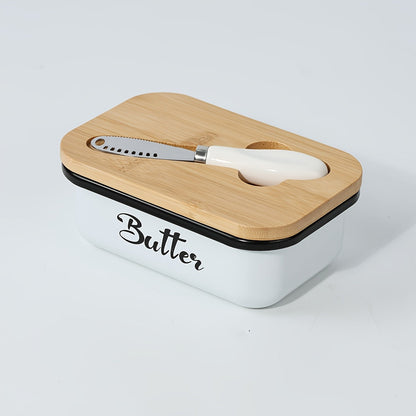 Beurrier de luxe en céramique avec couvercle et couteau à beurre – Conservation hermétique pour comptoir, design facile à nettoyer, accessoire de cuisine élégant et cadeau de crémaillère idéal pour les amateurs de beurre