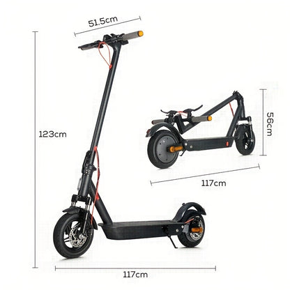 500W Electric Scooter for Adults & Teens 48V App Control – 25-Mile Range, 10" Vacuum Tires, 25° Climbing, Dual Suspension, Dual Disc Brakes, LED Turn Signal – Foldable Commuter E-Scooter Gift