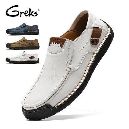 Mocassins de conduite cousus main pour homme, chaussures à enfiler légères et respirantes – Mocassins décontractés style bateau pour le travail, les voyages, la marche et l'extérieur, tailles US 4–12,5