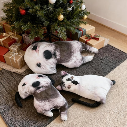 Coussin photo personnalisé amusant pour animal de compagnie – Impression recto-verso, toute forme et tout motif, cadeau souvenir ou farce personnalisé pour chien et chat, 8 tailles de 15 à 60 cm – Coussin souvenir pour amoureux des animaux