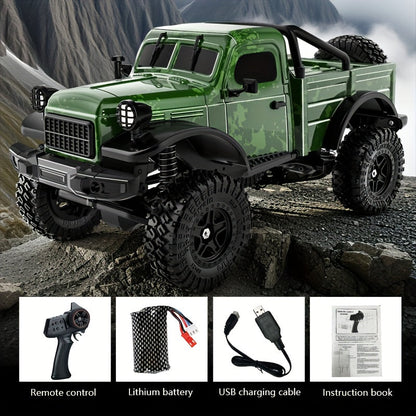 High-Torque RC Pickup Truck Crawler - Carbon Brushed Motor, Ultra-Low Center Chassis, Lightweight Vacuum Shell & Wide-Traction Axle | All-Terrain Rock Climbing RC Car for Adults & Kids | Off-Road Hobby Gift