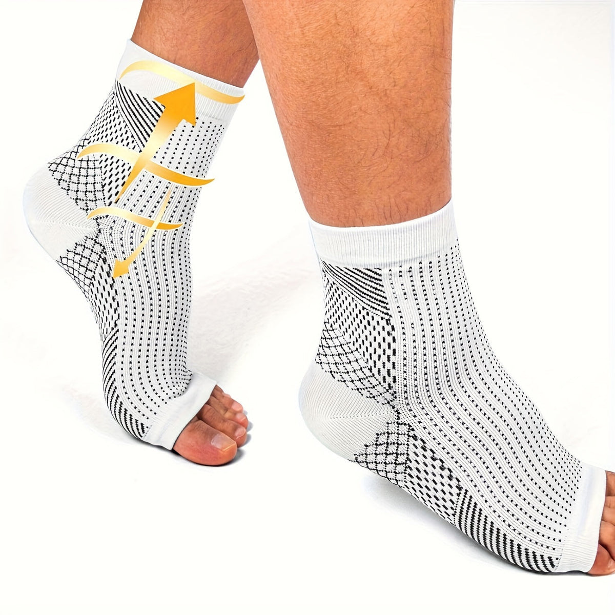 3 paires de chaussettes de compression à bout ouvert pour hommes et femmes, chevillères respirantes pour la course, la randonnée, le cyclisme et le quotidien, S-XL